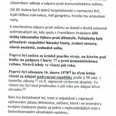 První strana z životopisu Jiřího Wolfa
