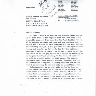 Bubník Stassenovi 10.7.1972