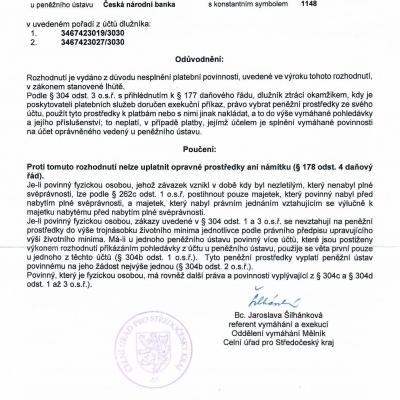 CÚ Středočeský kraj II exekuce 3500 kč 9.3.2026