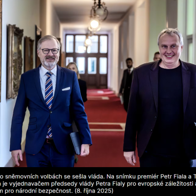 9.10.2025: Premiér Petr Fiala: Chtějí zaútočit na mého spolupracovníka Tomáše Pojara