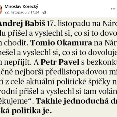 Korecký o politice 22.11.2025