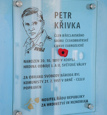 Křivka Petr pamětní deska