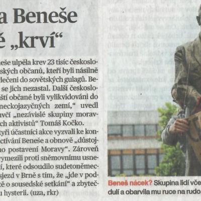 MFD Beneš socha Brno krev 21.5.2026