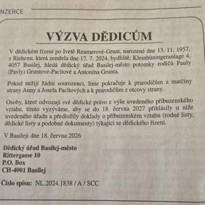 MFD Výzva dědicům CH 25.6.2026