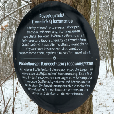 Postoloprty bažantnice Nápis