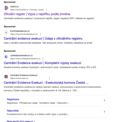 Google umožňuje podvod, spotřebitel nemá šanci najít správný web