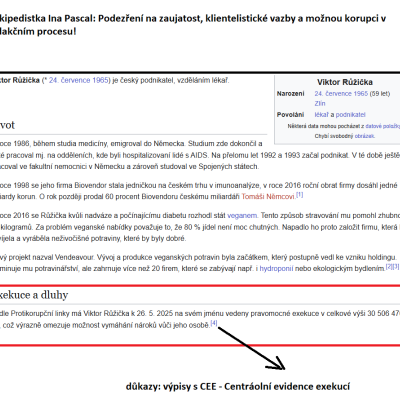 EJO vyzývá Wikimedia Foundation: Zastavte cenzuru exekučních záznamů Viktora Růžičky a odejměte pravomoci neobjektivním wikipedistům